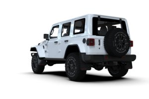 Jeep Wrangler Rubicon Mud Flap Kit - Rally Armor - UR Black Flap/Metallic Black Logo - Black - `18-`27